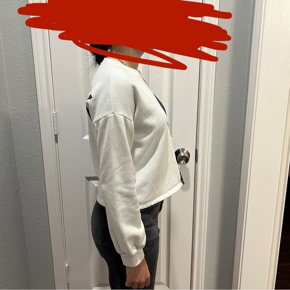 Abercrombie Kids Split Design Sweatshirt - White and Blue - Picture 8 of 8